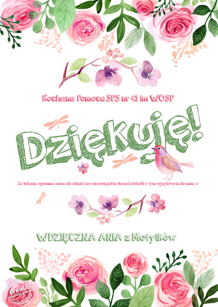 Kochane Pomoce SPS nr 41 im WOŚP Dziękuje Za Wasze ogromne serce dla dzieci i za wsparcie jaki