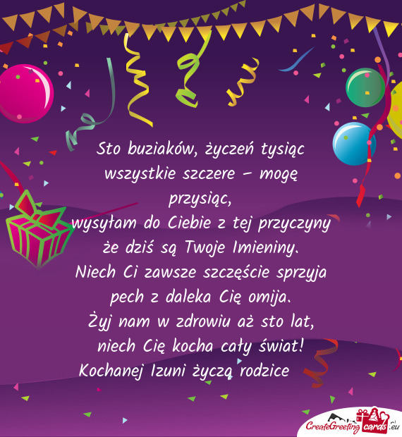 Kochanej Izuni życzą rodzice ♥️