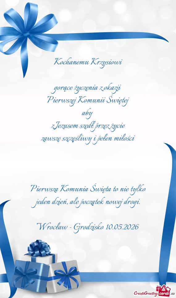 Kochanemu Krzysiowi