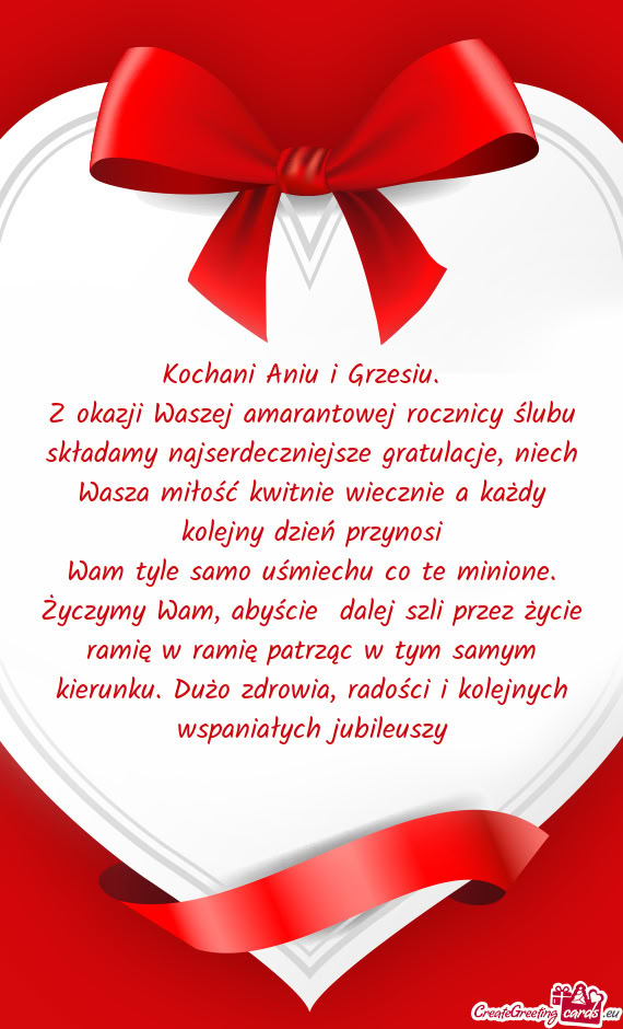 Kochani Aniu i Grzesiu
