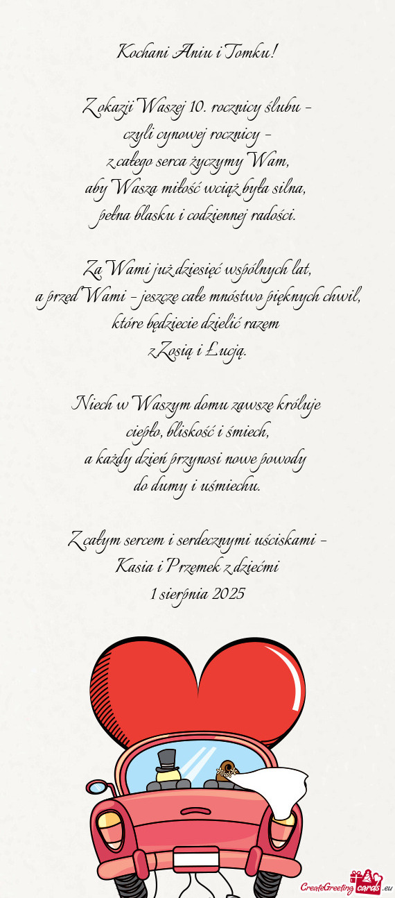 Kochani Aniu i Tomku