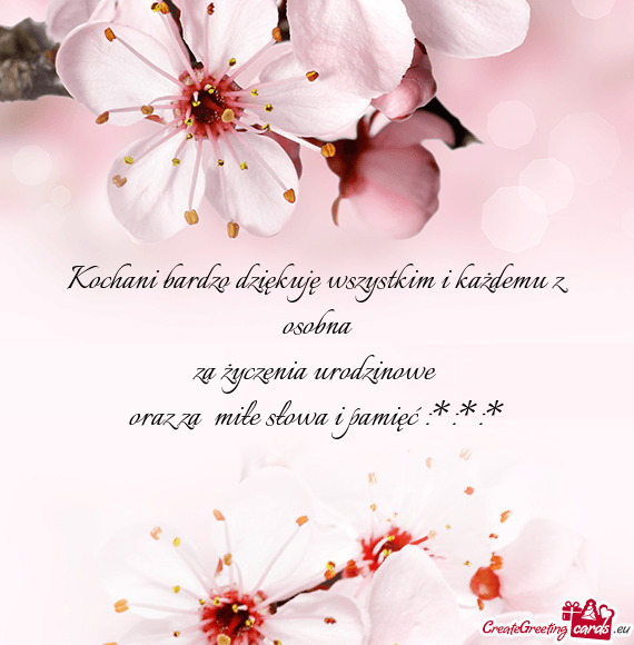 Kochani bardzo dziękuję wszystkim i każdemu z osobna