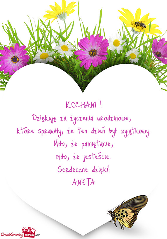 KOCHANI ! Dziękuję za życzenia urodzinowe