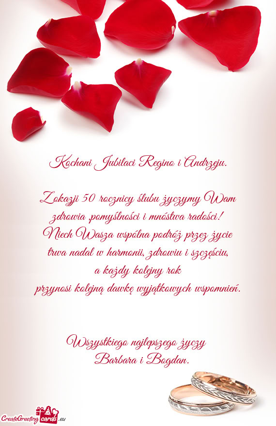 Kochani Jubilaci Regino i Andrzeju