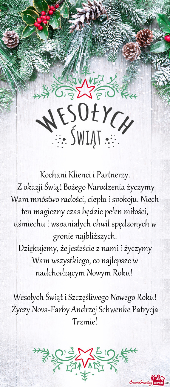 Kochani Klienci i Partnerzy