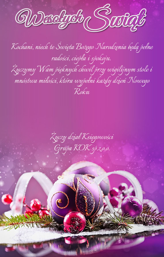 Kochani, niech te Święta Bożego Narodzenia będą pełne radości, ciepła i spokoju