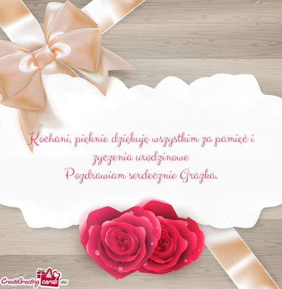 Kochani, pięknie dziękuję wszystkim za pamięć i życzenia urodzinowe