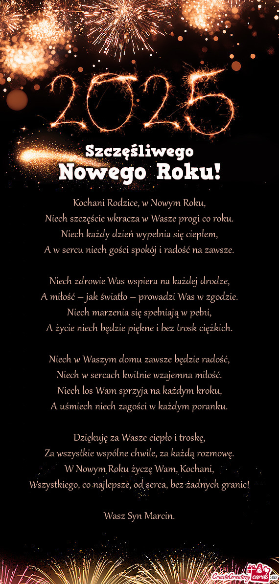 Kochani Rodzice, w Nowym Roku