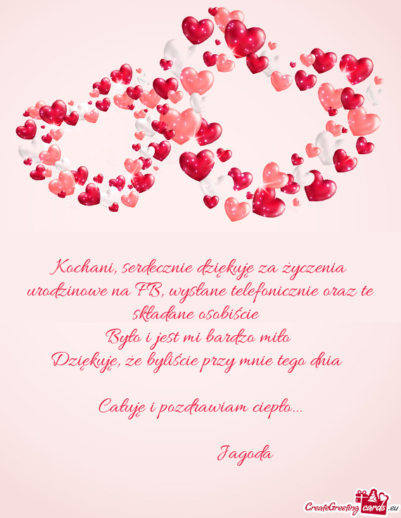 Kochani, serdecznie dziękuję za życzenia urodzinowe na FB, wysłane telefonicznie oraz te składa
