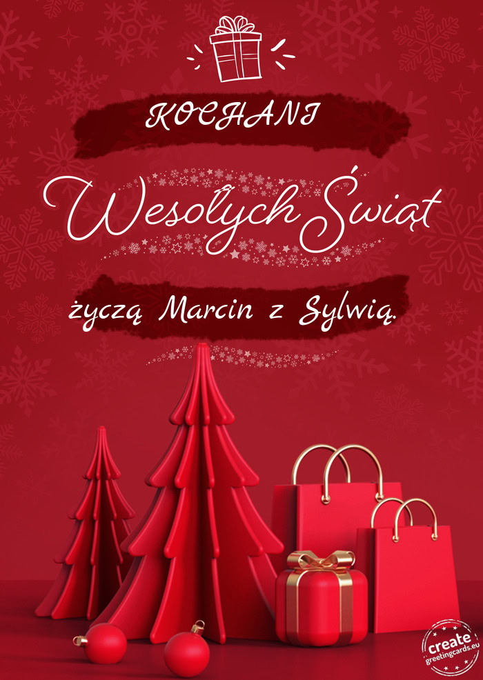 KOCHANI Wesołych Świąt życzą Marcin z Sylwią