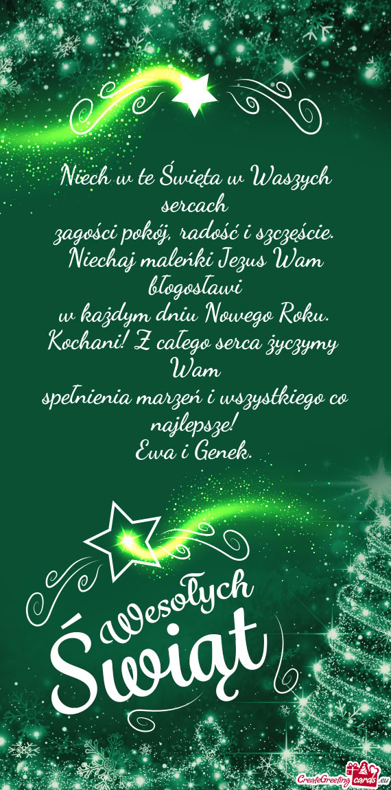 Kochani! Z całego serca życzymy Wam spełnienia marzeń i wszystkiego co najlepsze! Ewa i Gen