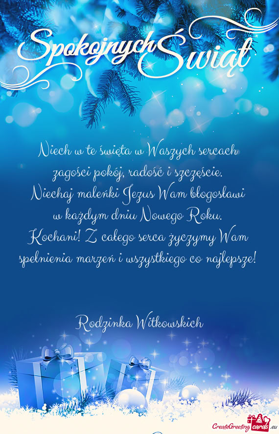 Kochani! Z całego serca życzymy Wam spełnienia marzeń i wszystkiego co najlepsze!  Rodzi