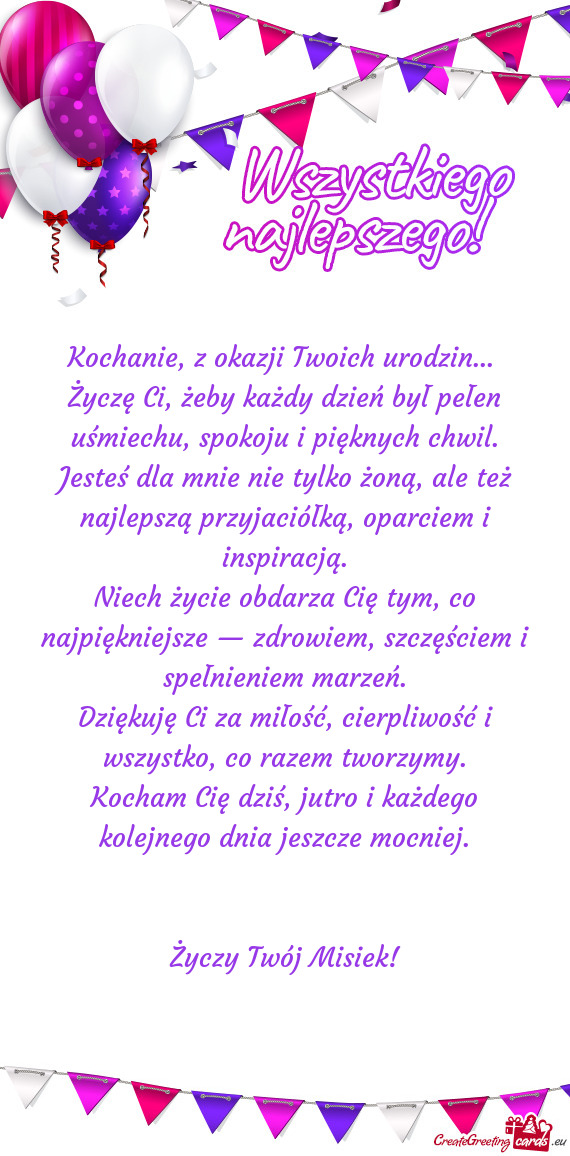 Kochanie, z okazji Twoich urodzin