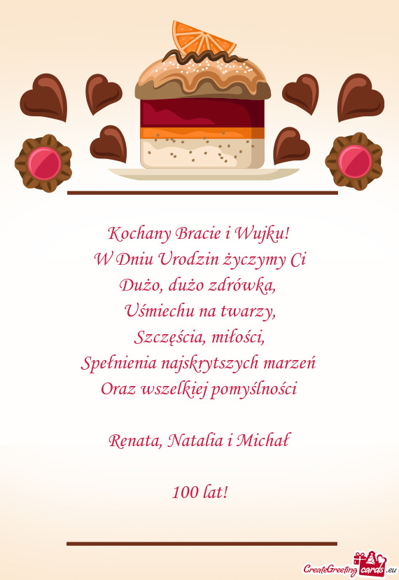 Kochany Bracie i Wujku! W Dniu Urodzin życzymy Ci Dużo