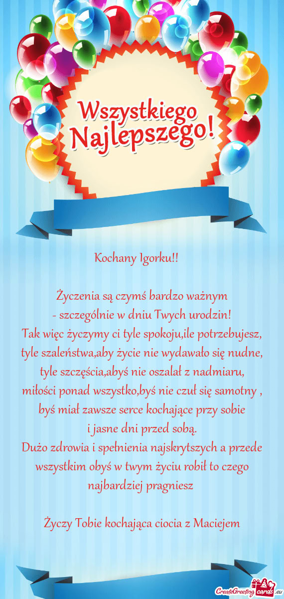 Kochany Igorku!!♥️