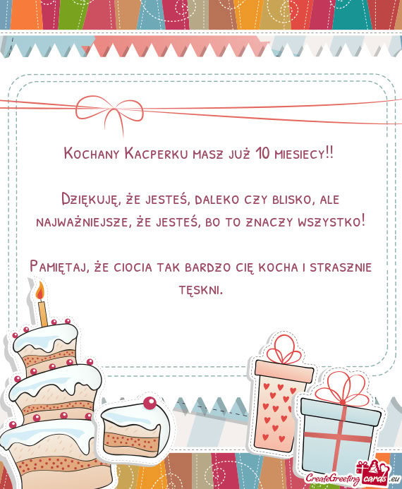 Kochany Kacperku masz już 10 miesiecy