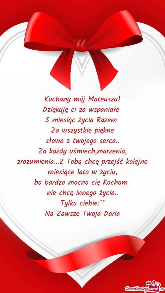 Kochany mój Mateuszu