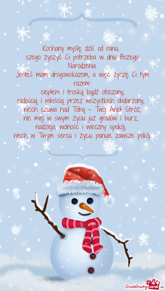 Kochany myślę dziś od rana