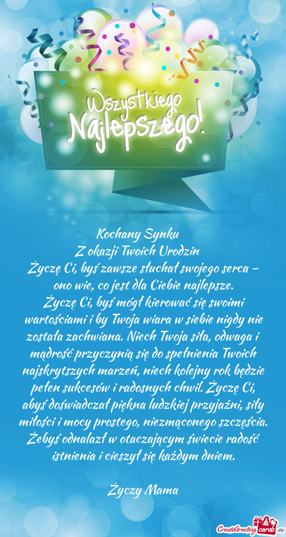 💯Kochany Synku ❤️