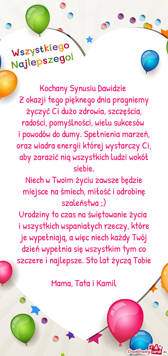 Kochany Synusiu Dawidzie