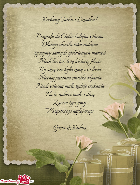Kochany Tatku i Dziadku