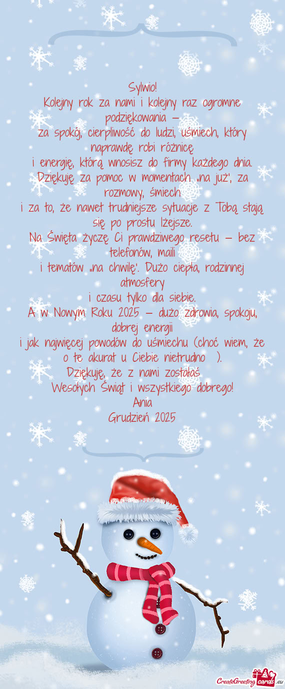 Kolejny rok za nami i kolejny raz ogromne podziękowania —