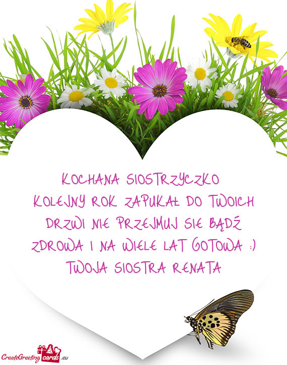 KOLEJNY ROK ZAPUKAŁ DO TWOICH DRZWI NIE PRZEJMUJ SIE BĄDŹ ZDROWA I NA WIELE LAT GOTOWA :)