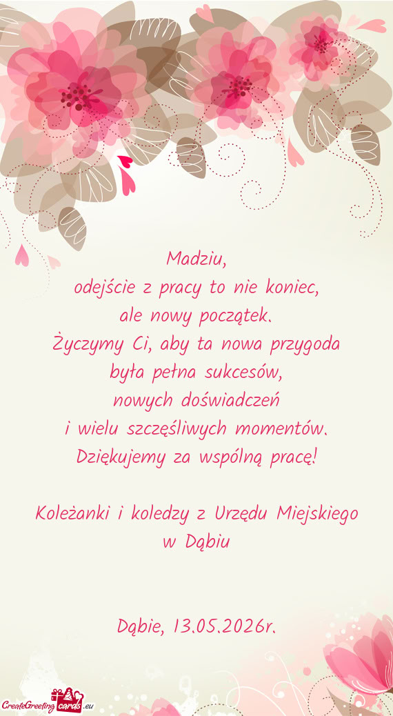 Koleżanki i koledzy z Urzędu Miejskiego w Dąbiu