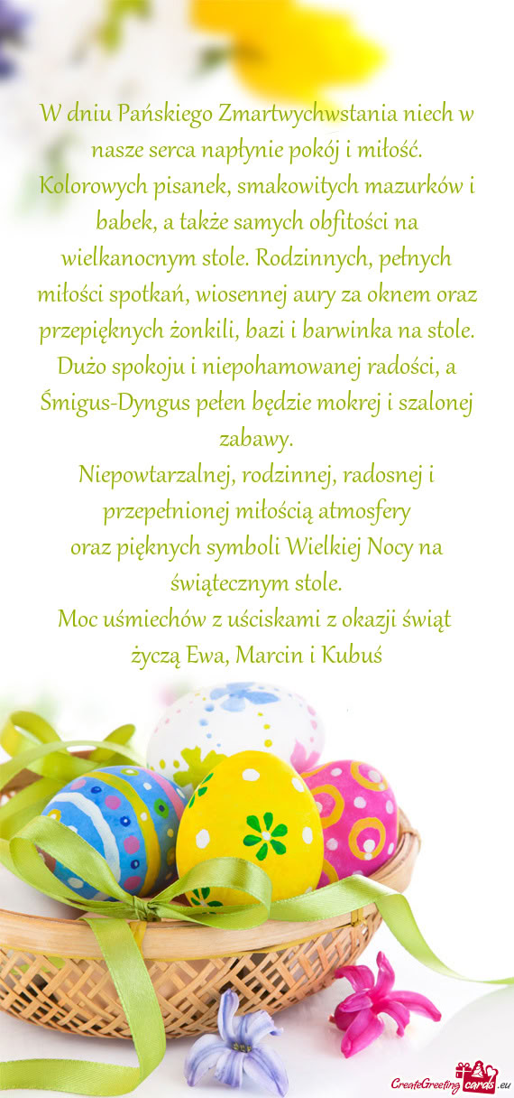 Kolorowych pisanek, smakowitych mazurków i babek, a także samych obfitości na wielkanocnym stole