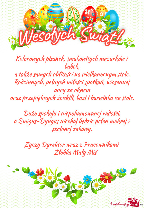 Kolorowych pisanek, smakowitych mazurków i babek