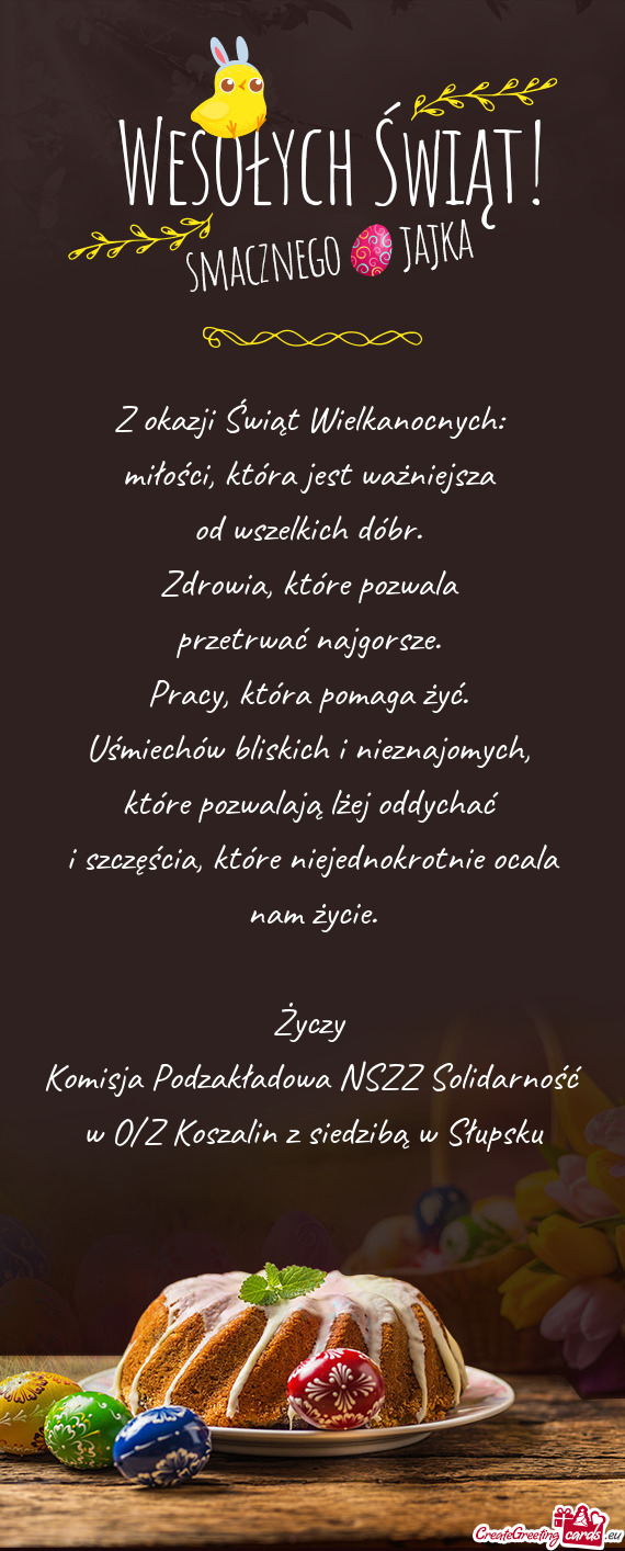 Komisja Podzakładowa NSZZ Solidarność w O/Z Koszalin z siedzibą w Słupsku