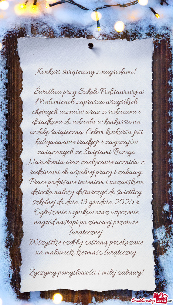 Konkurs świąteczny z nagrodami