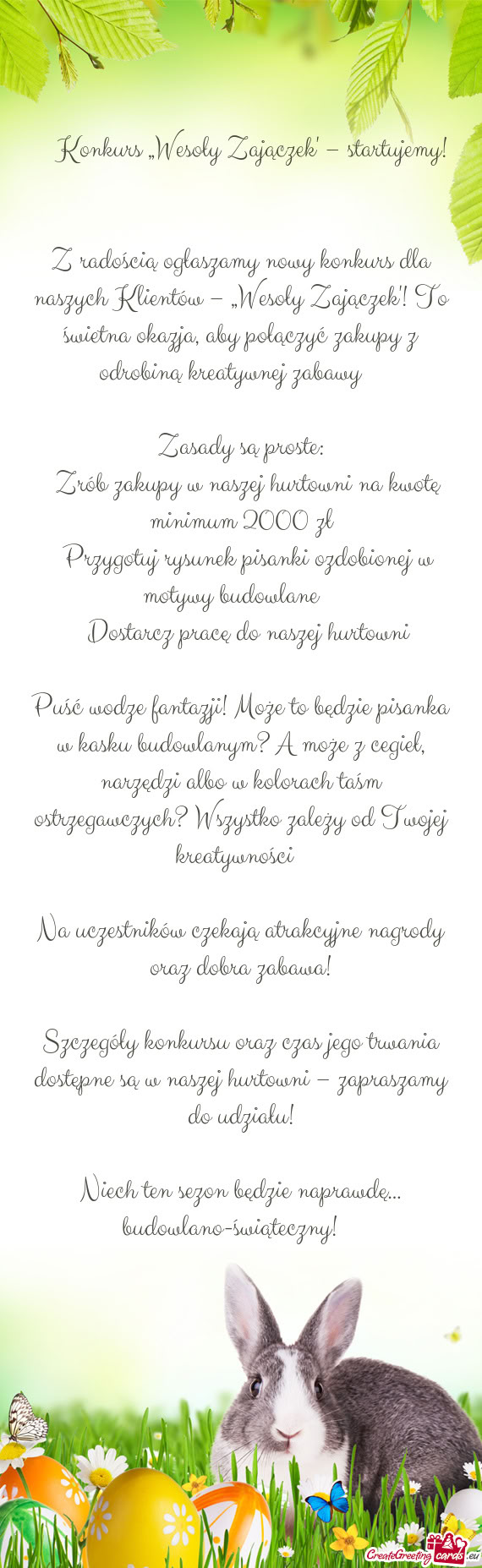 🐰🌸 Konkurs „Wesoły Zajączek” – startujemy! 🌸🐰