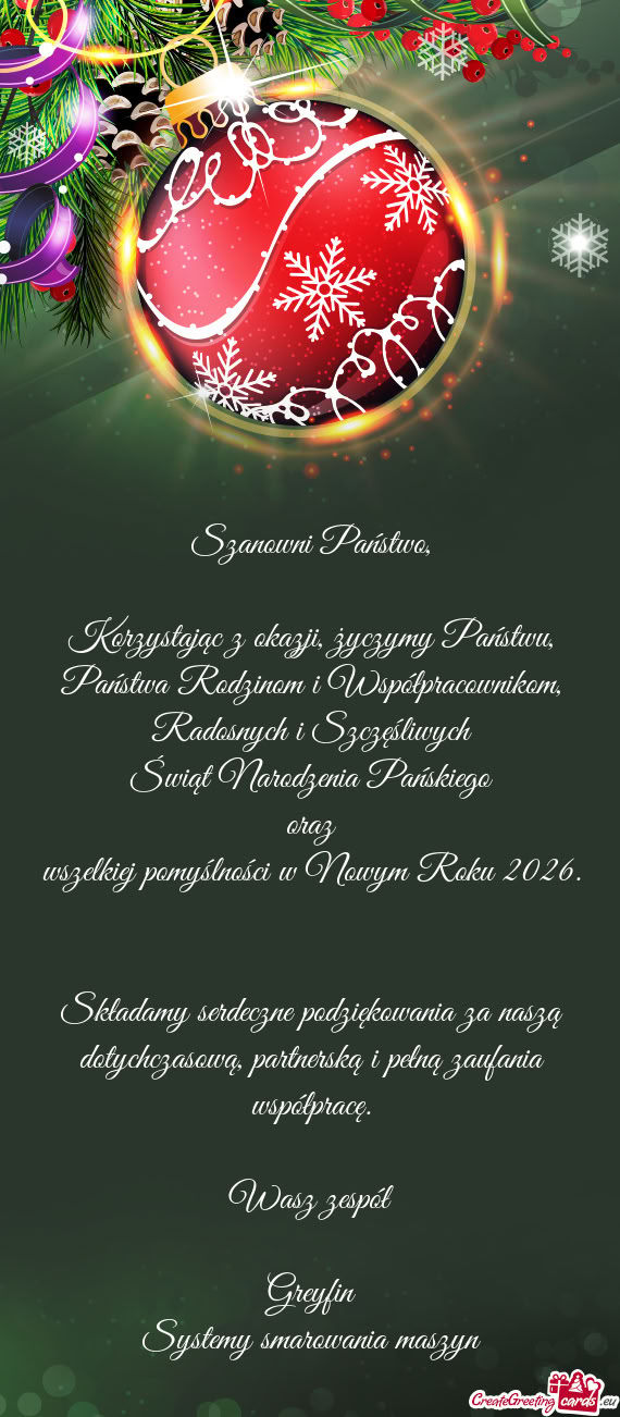 Korzystając z okazji, życzymy Państwu