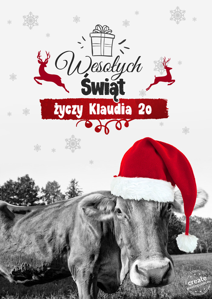 Krowa - Wesołych Świąt Klaudia 2o