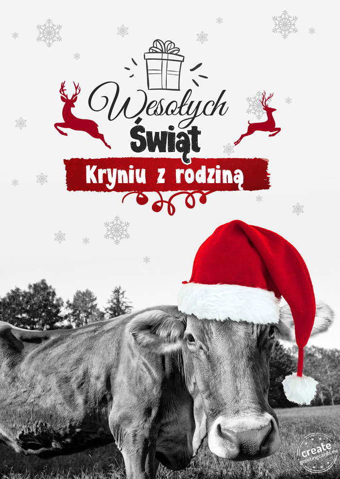 Krowa - Wesołych Świąt Kryniu z rodziną