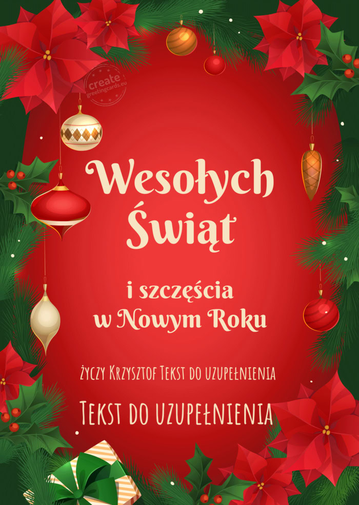 Krzysztof Tekst do uzupełnienia Tekst do uzupełnienia