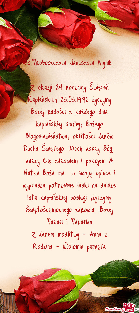 Ks.Proboszczowi Januszowi Mlynik