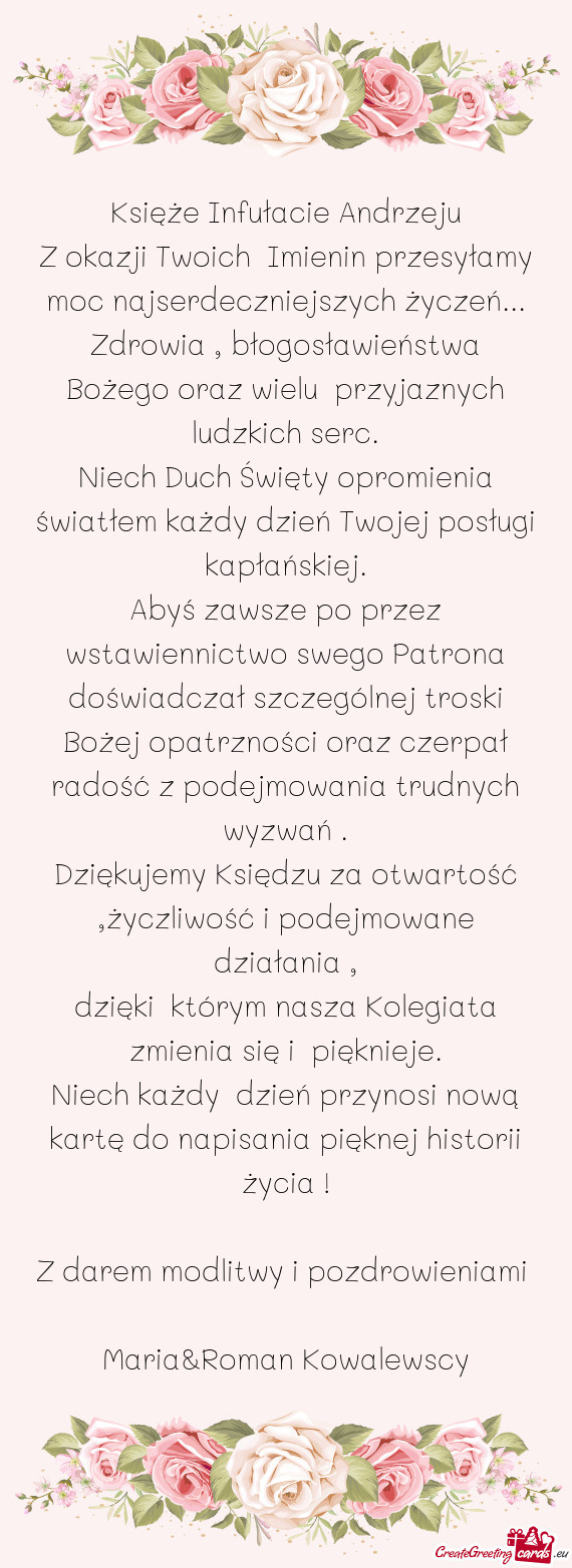 Księże Infułacie Andrzeju