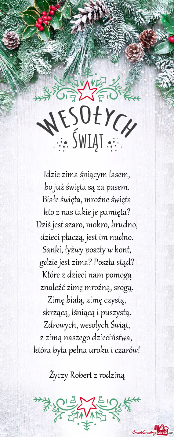 Która była pełna uroku i czarów! Robert z rodziną