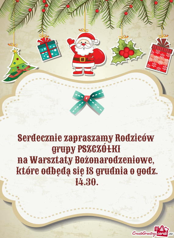 Które odbędą się 18 grudnia o godz. 14.30