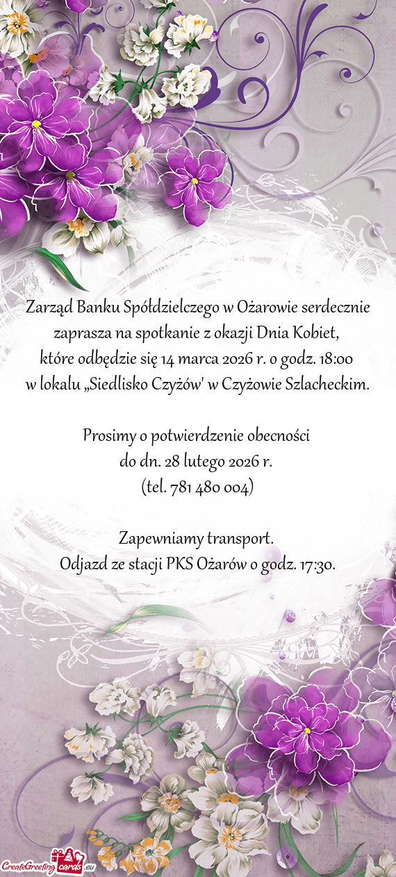 Które odbędzie się 14 marca 2026 r. o godz. 18:00