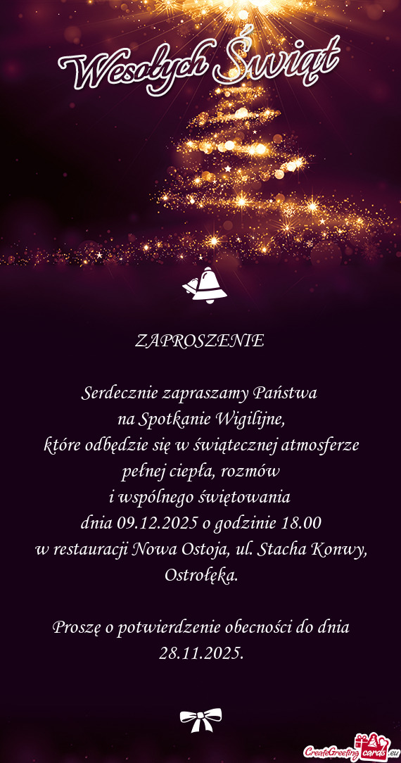 Które odbędzie się w świątecznej atmosferze pełnej ciepła, rozmów