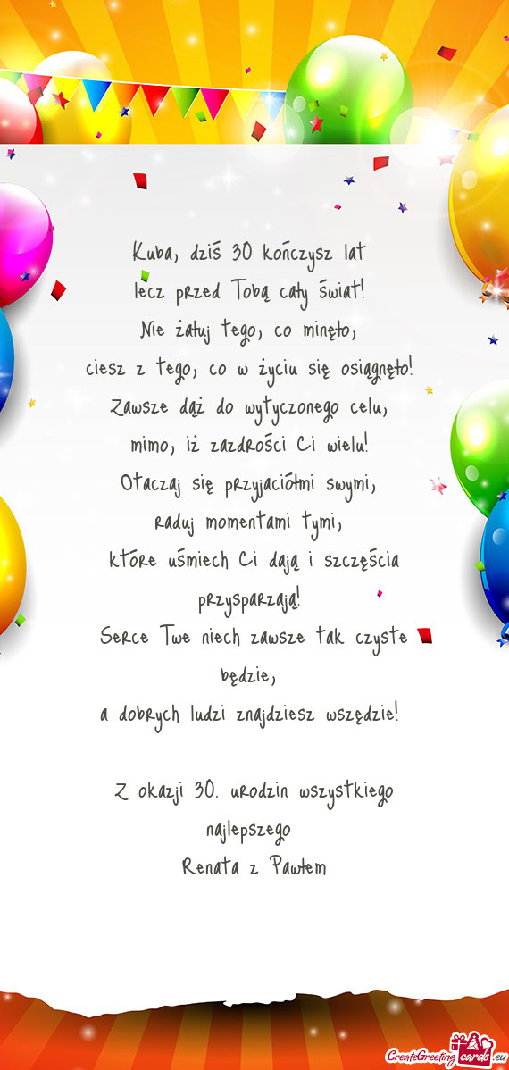 Kuba, dziś 30 kończysz lat