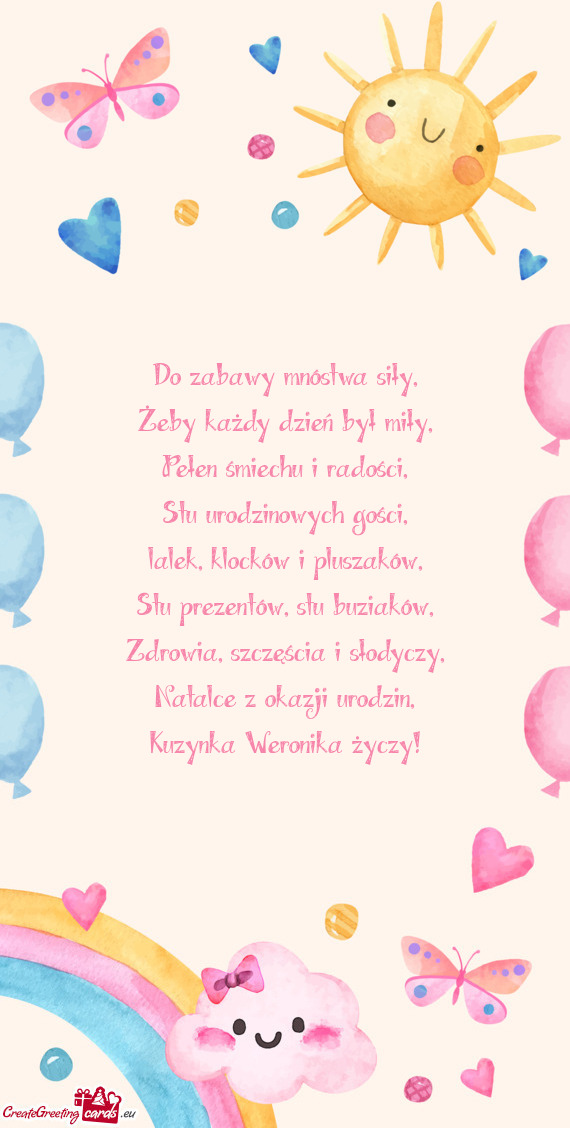 Kuzynka Weronika życzy