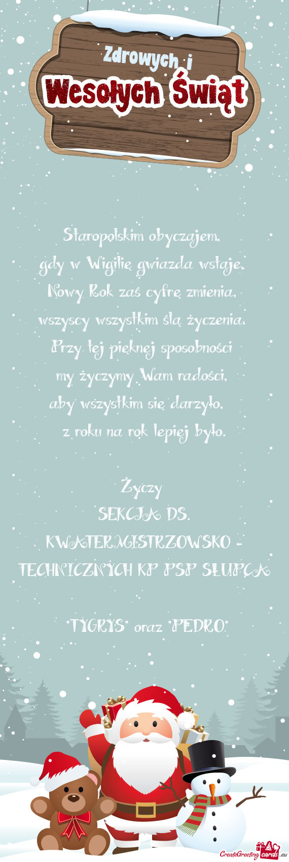 KWATERMISTRZOWSKO - TECHNICZNYCH KP PSP SŁUPCA "TYGRYS" oraz "PEDRO"