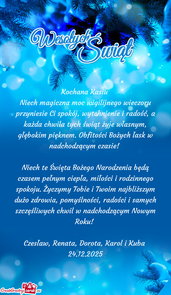 La tych świąt żyje własnym, głębokim pięknem. Obfitości Bożych łask w nadchodzącym czasie