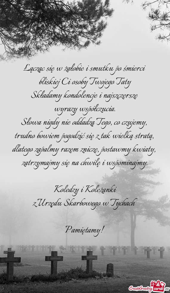 Łącząc się w żałobie i smutku po śmierci