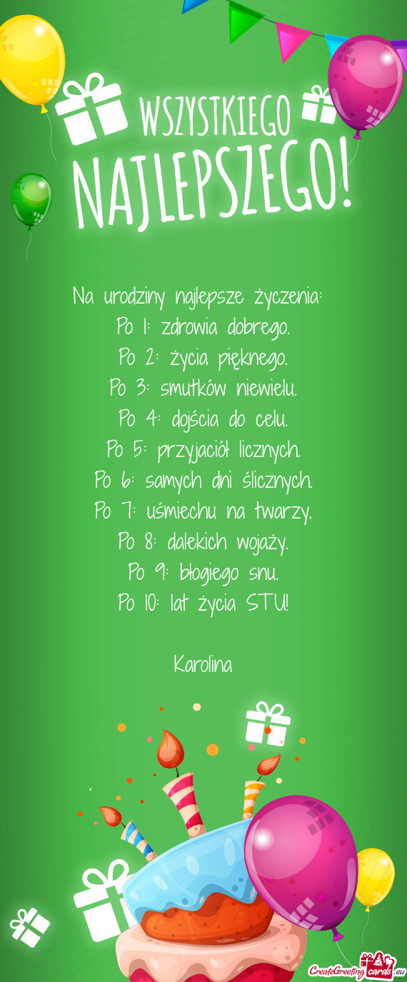 Lat życia STU! Karolina