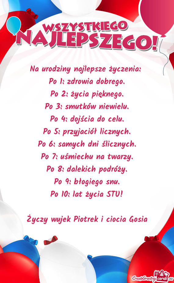 Lat życia STU! wujek Piotrek i ciocia Gosia
